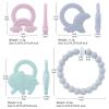 imageBaby Teething Toys  Teething Ring  Silicone Bracelet Teether to Relieve Teething Pain and Massage Gums  Food Grade ampamp Easy to Clean  Great Gifts for Friends Babies Green Elephant