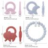 imageBaby Teething Toys  Teething Ring  Silicone Bracelet Teether to Relieve Teething Pain and Massage Gums  Food Grade ampamp Easy to Clean  Great Gifts for Friends Babies Red Elephant
