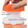 imageJohnbee Pill Crusher Pill Grinder Fine Powder Extremely Fine Storage Compartment Pill Crushers for Elderly Family and Pets Silicone Edges Grind Multiple Pills at Once  Cleaning Brush PurpleOrange