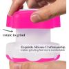 imageJohnbee Pill Crusher Pill Grinder Fine Powder Extremely Fine Storage Compartment Pill Crushers for Elderly Family and Pets Silicone Edges Grind Multiple Pills at Once  Cleaning Brush PurplePurple