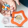 imageJohnbee Pill Crusher Pill Grinder Fine Powder Extremely Fine Storage Compartment Pill Crushers for Elderly Family and Pets Silicone Edges Grind Multiple Pills at Once  Cleaning Brush PurpleOrange