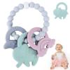 imageBaby Teething Toys  Teething Ring  Silicone Bracelet Teether to Relieve Teething Pain and Massage Gums  Food Grade ampamp Easy to Clean  Great Gifts for Friends Babies Green Elephant