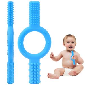 imageBaby Teething Toys  Sensory Chew Stick Oral Motor Tool for Humans  Toddler Teether to Relieve Teething Pain and Massage Gums  Food Grade ampamp Easy to Clean  Chew Toys for Special Needs Chewer Blue1pc