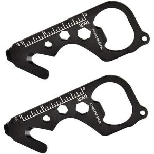 imageBottle Opener  8 in 1 Bottle Opener Keychain  144 Ounces Beer Bottle Opener  With Bottle Opener Ring Wrench Screwdriver Inch Scale  Hugely Popular As Gift For Men  2 Pieces